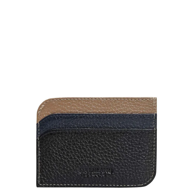 Da Milano Black 5 Slots Leather Card Case - Black  | Best Price UAE